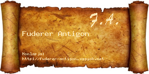 Fuderer Antigon névjegykártya